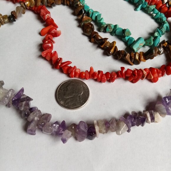 Handmade Four Strand Genuine Semi-Precious Stone Necklace 90g - Picture 4 of 13